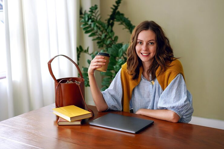 Girl working on computer